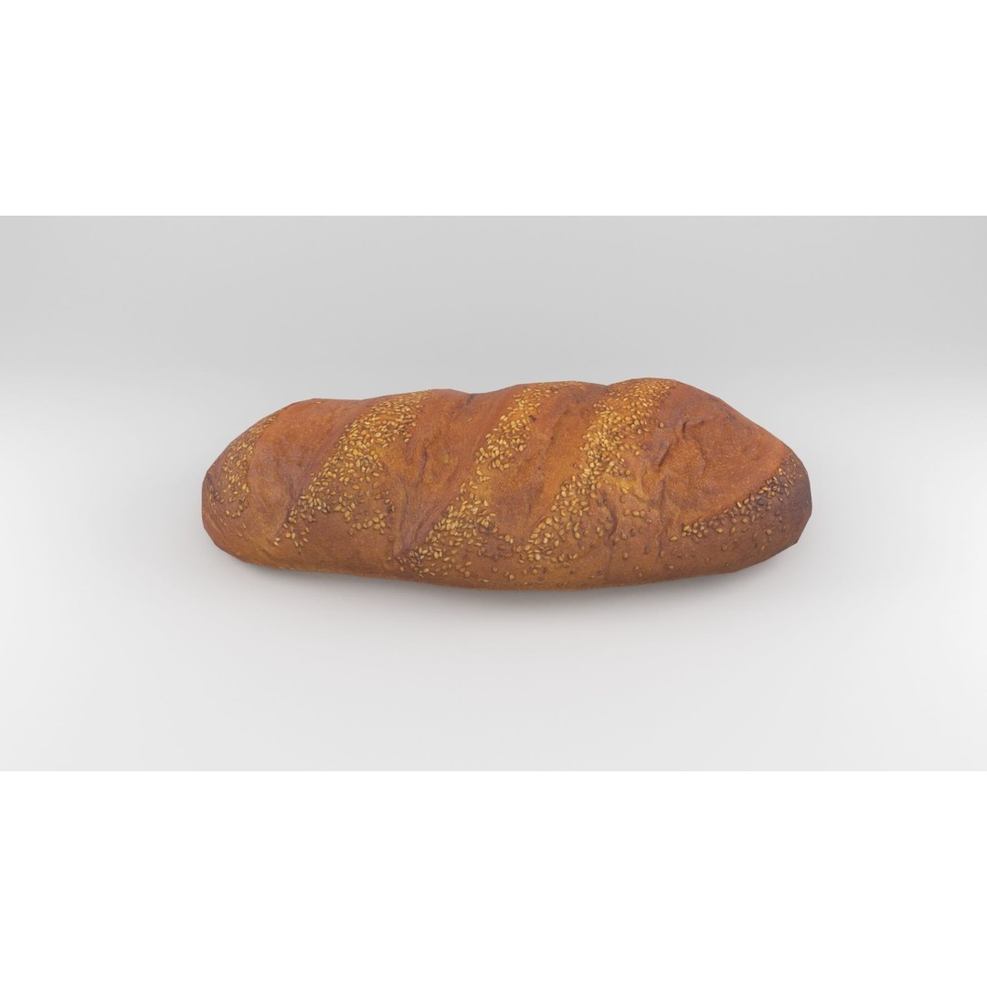 3D Bread Model – Low Poly Photoscanned Asset with PBR Textures - View 8