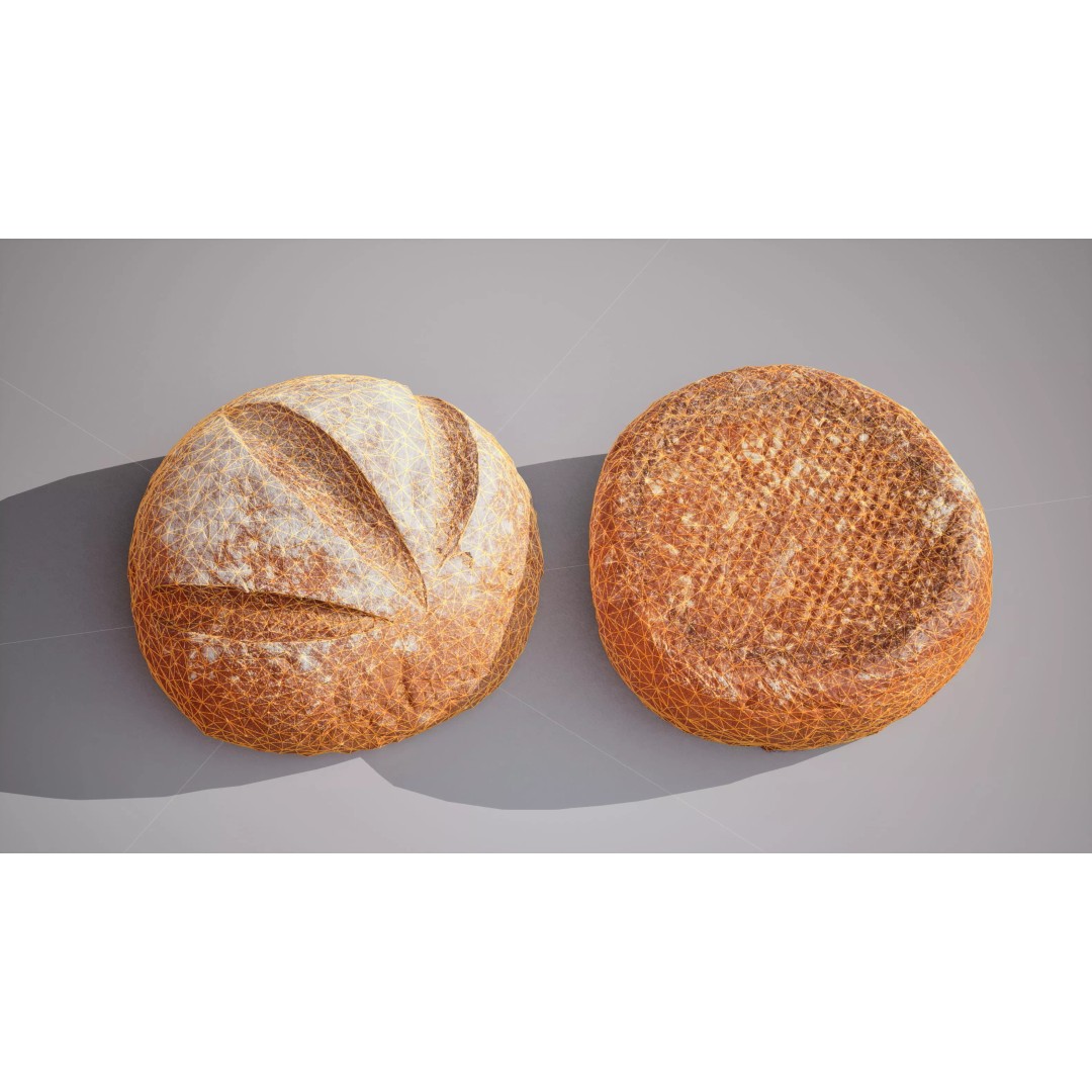 Rye Bread 3D Model – Low Poly Game Ready Asset, FBX, OBJ