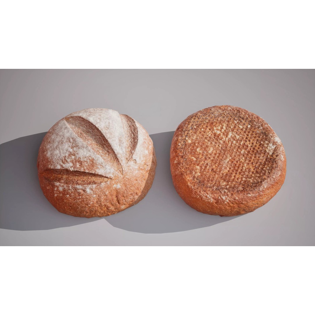 Rye Bread 3D Model – Low Poly Game Ready Asset, FBX, OBJ - View 18