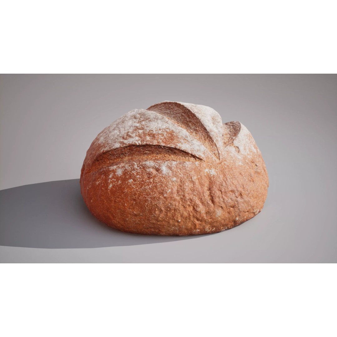 Rye Bread 3D Model – Low Poly Game Ready Asset, FBX, OBJ - View 2