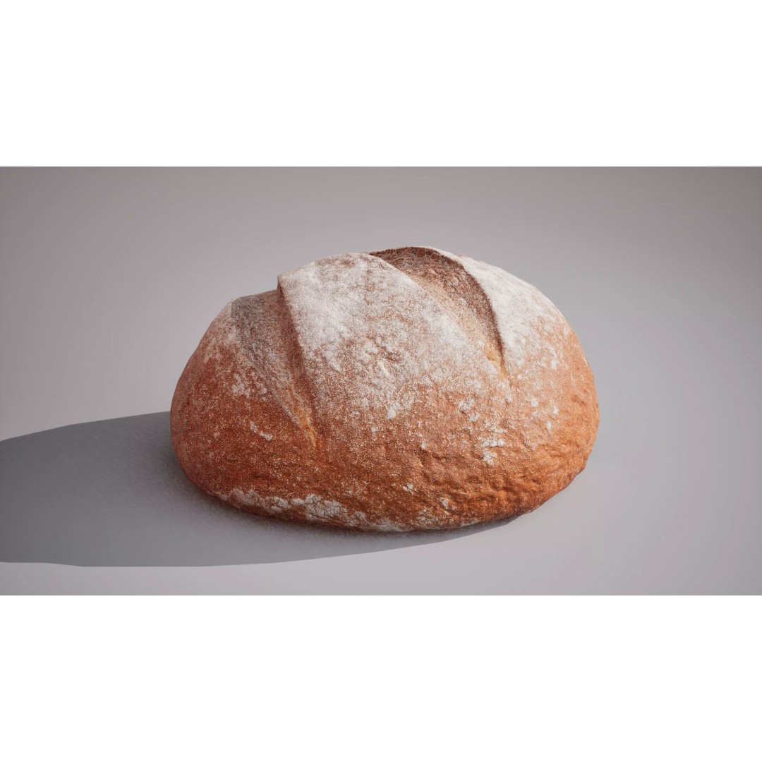 Rye Bread 3D Model – Low Poly Game Ready Asset, FBX, OBJ - View 4