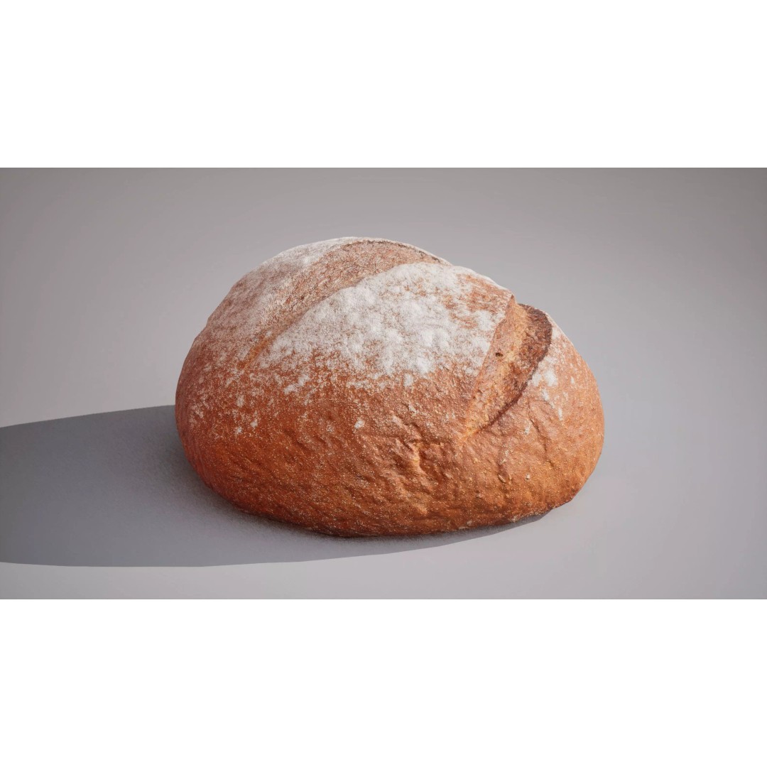 Rye Bread 3D Model – Low Poly Game Ready Asset, FBX, OBJ - View 5