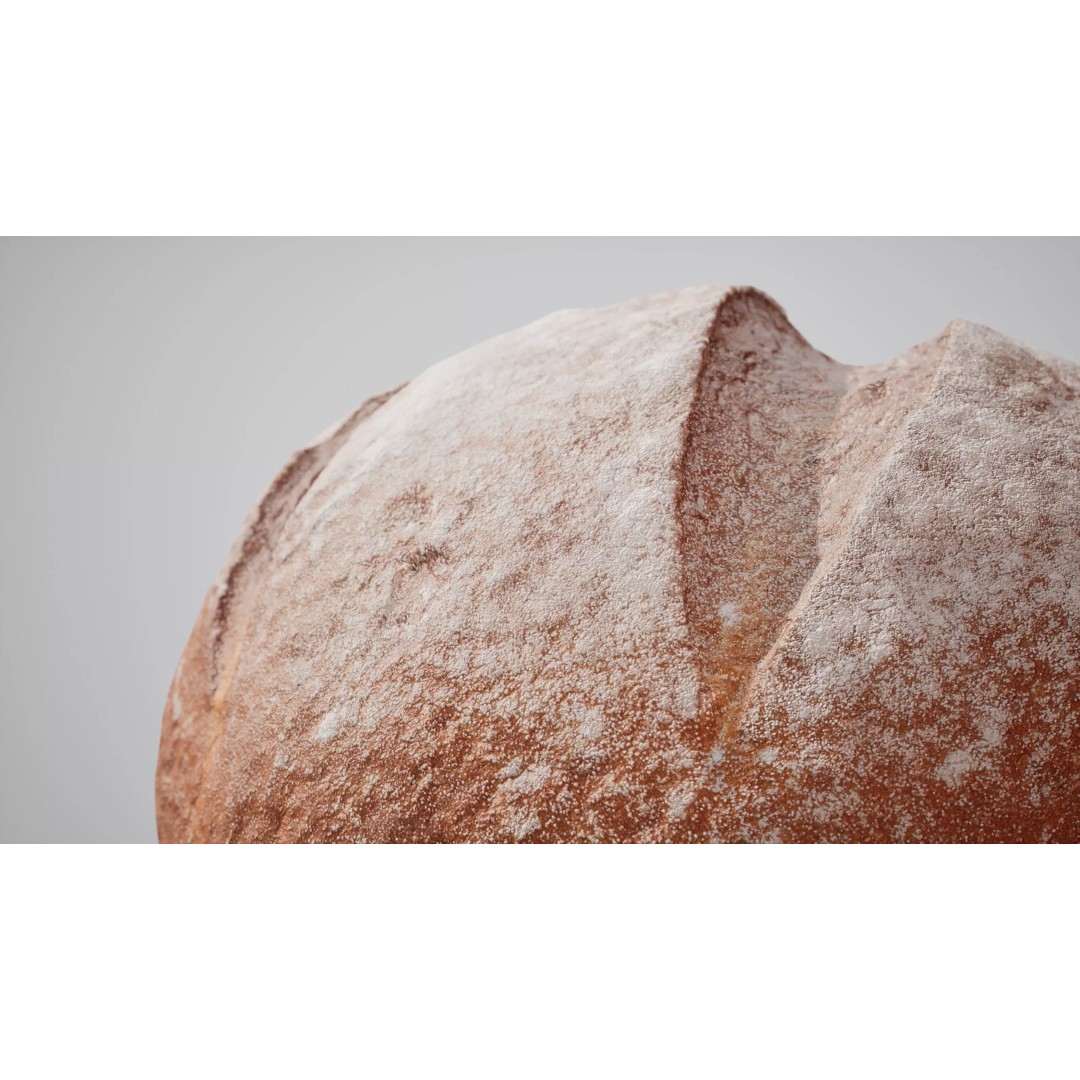 Rye Bread 3D Model – Low Poly Game Ready Asset, FBX, OBJ - View 6