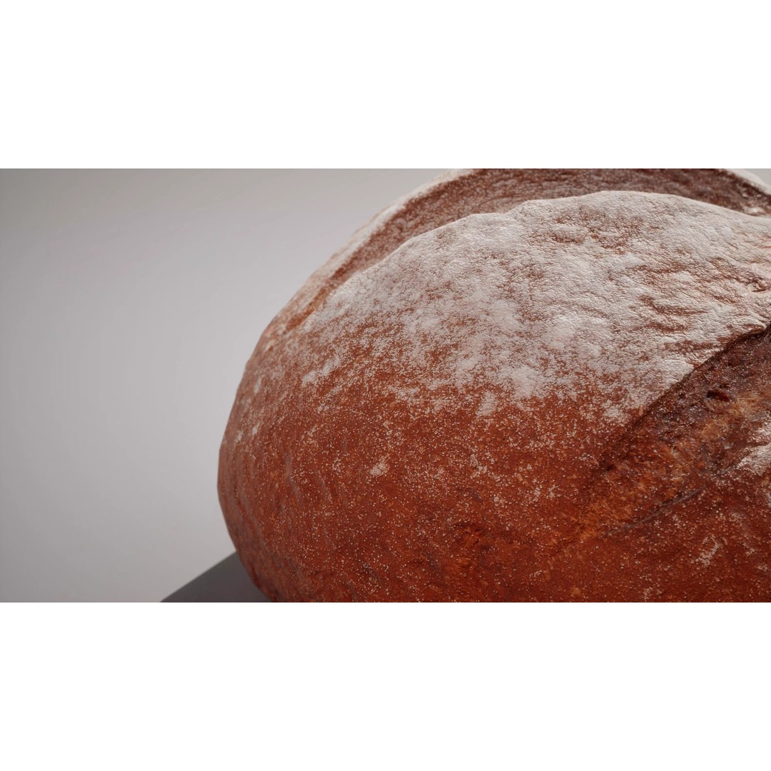 Rye Bread 3D Model – Low Poly Game Ready Asset, FBX, OBJ - View 7