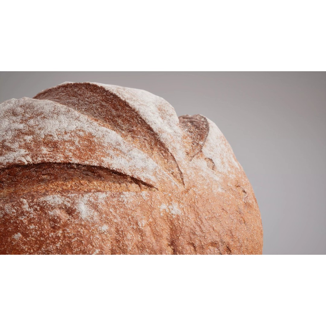 Rye Bread 3D Model – Low Poly Game Ready Asset, FBX, OBJ - View 8