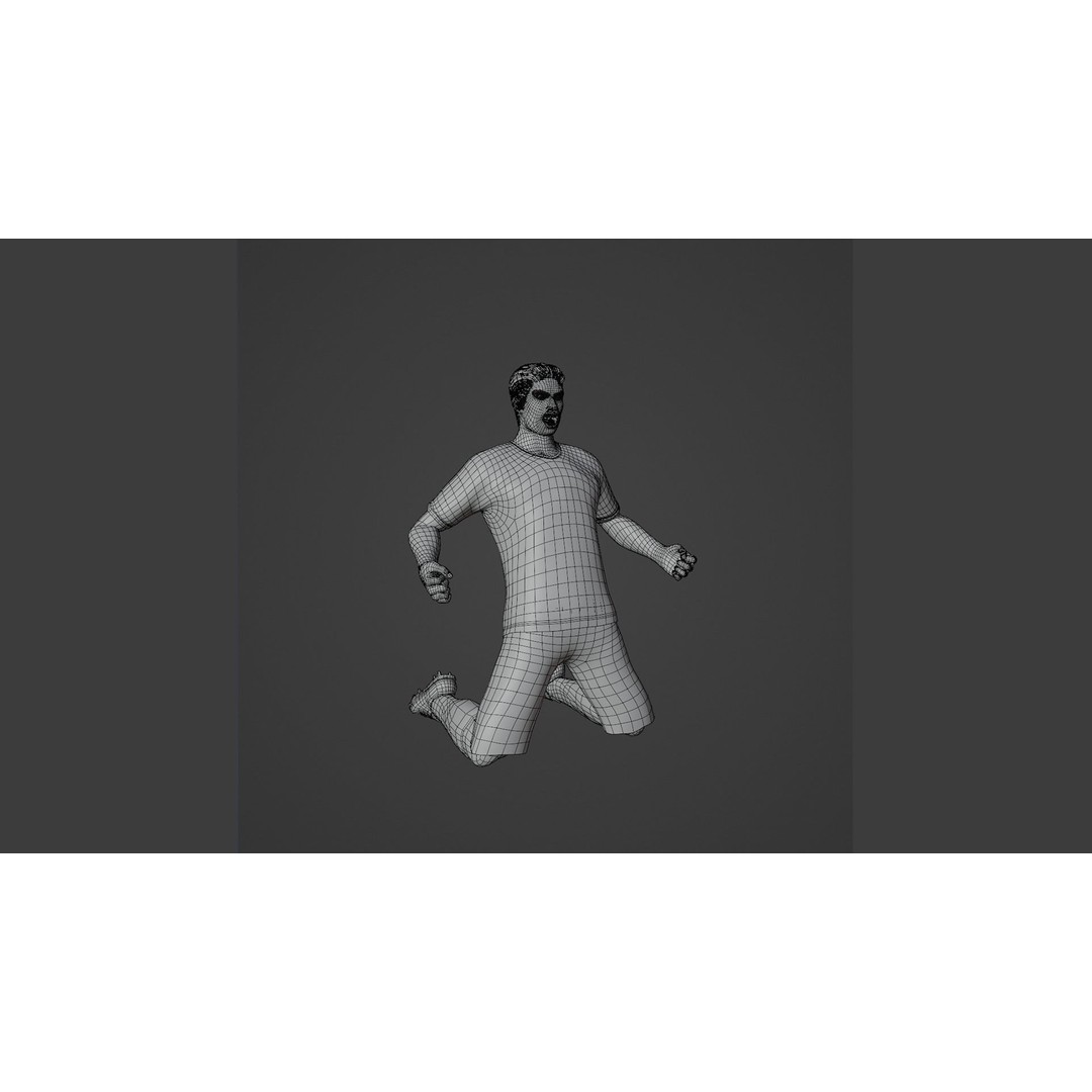 Football Player 3D Model – Low Poly Game Ready Character, FBX - View 10
