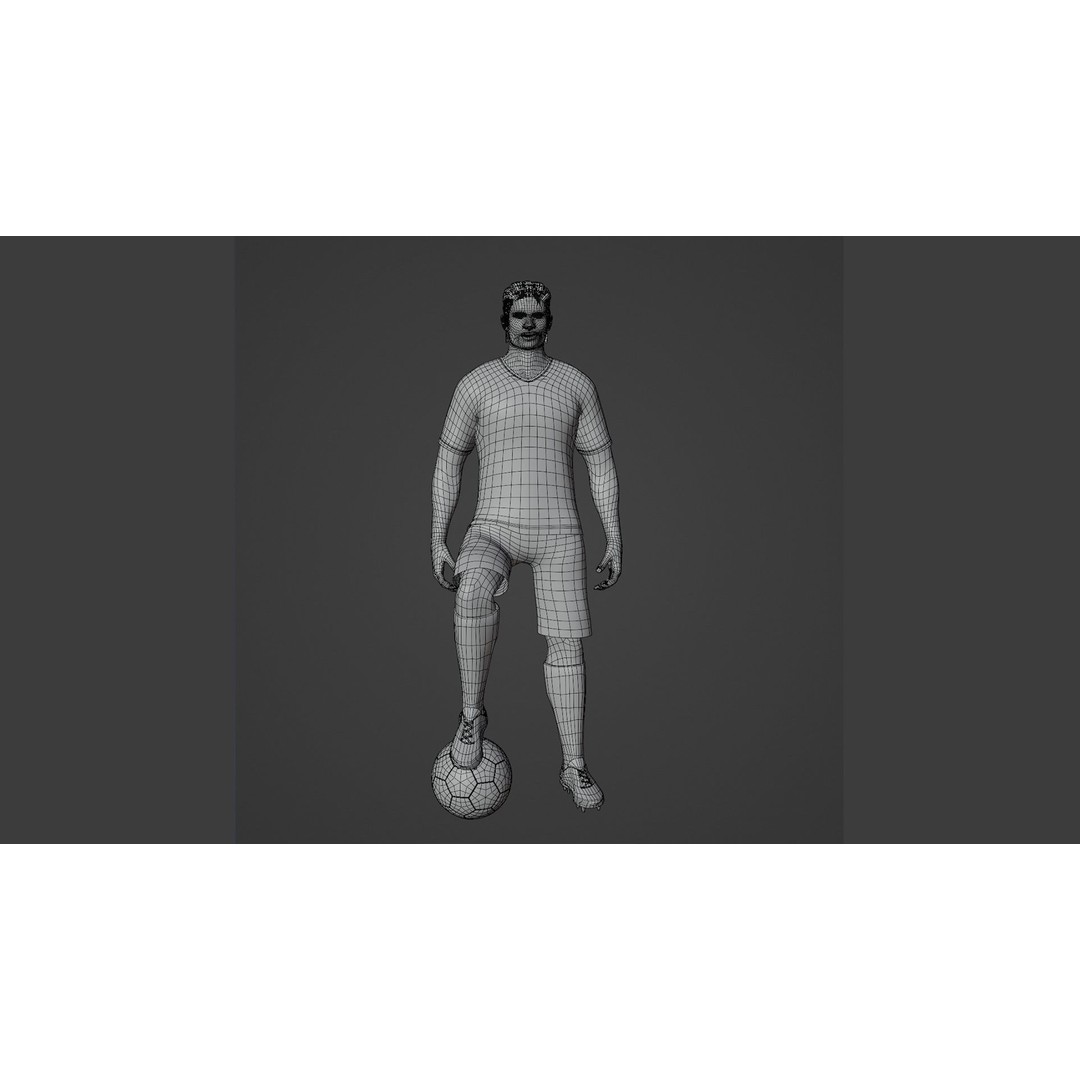 Football Player 3D Model – Low Poly Game Ready Character, FBX - View 13