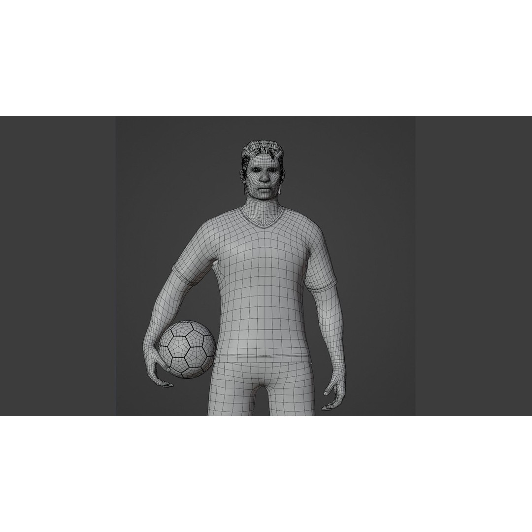 Football Player 3D Model – Low Poly Game Ready Character, FBX - View 14
