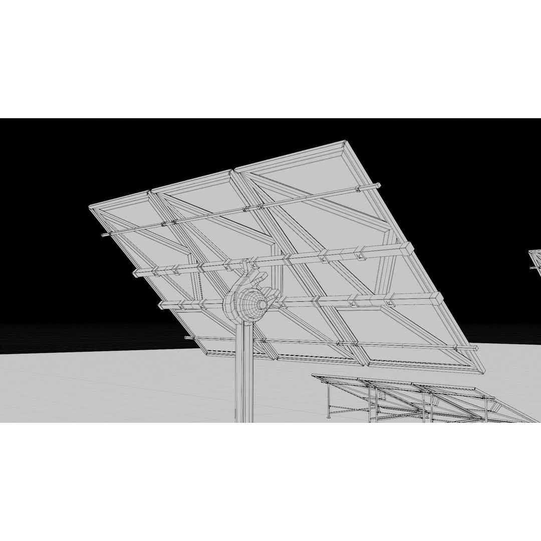 Solar Panels 3D Model – Low Poly PBR Textures for Archviz - View 10