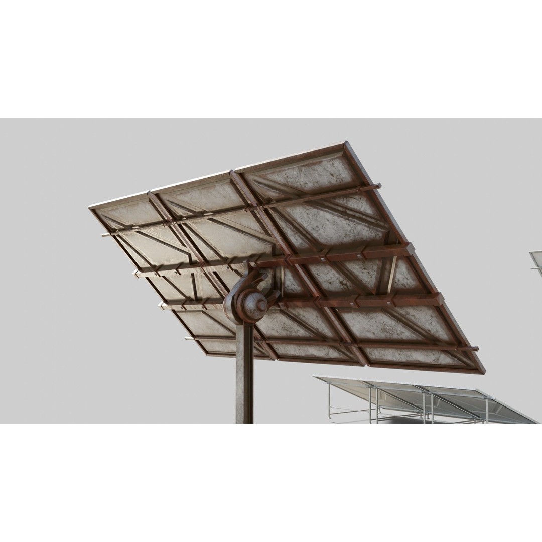 Solar Panels 3D Model – Low Poly PBR Textures for Archviz - View 11