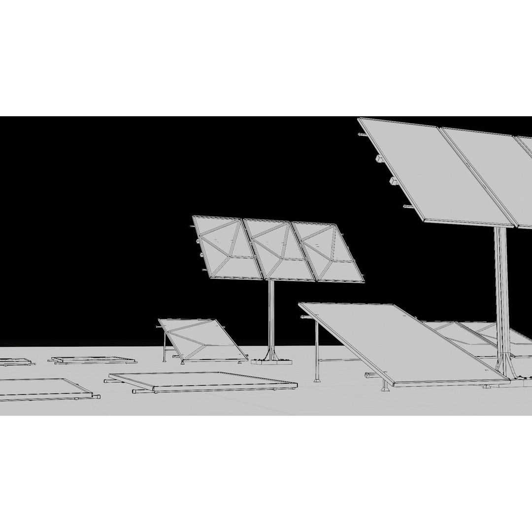 Solar Panels 3D Model – Low Poly PBR Textures for Archviz - View 18