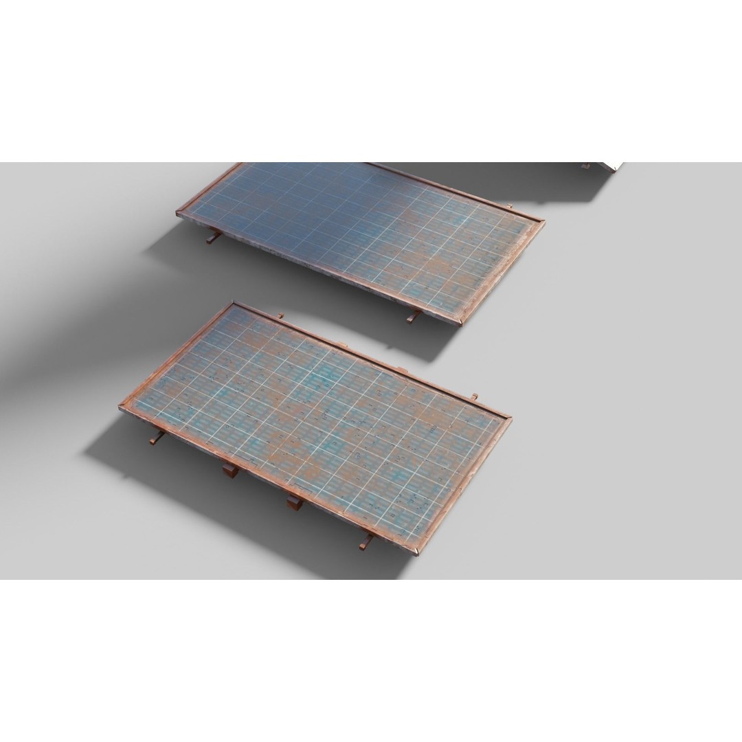 Solar Panels 3D Model – Low Poly PBR Textures for Archviz - View 3