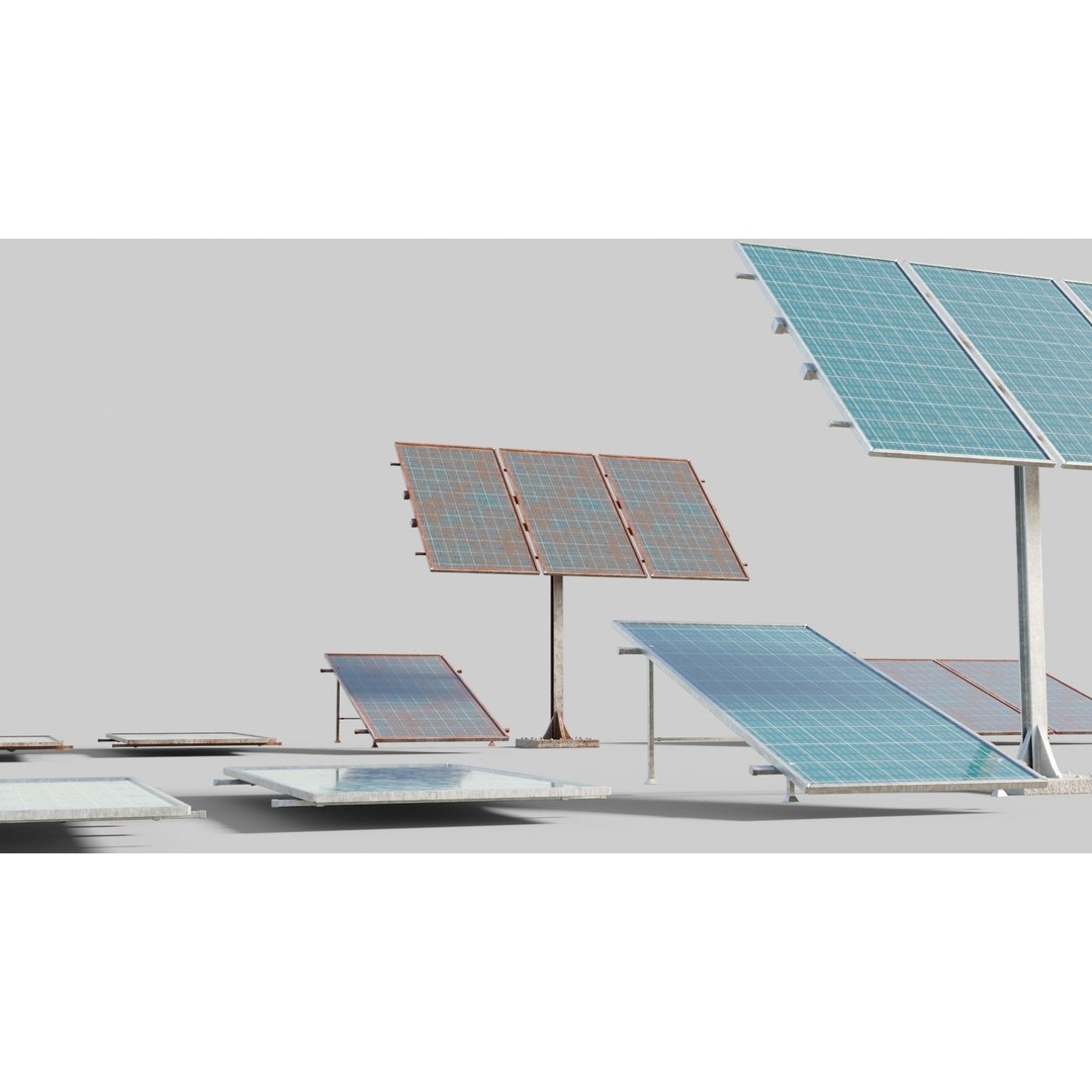 Solar Panels 3D Model – Low Poly PBR Textures for Archviz - View 5