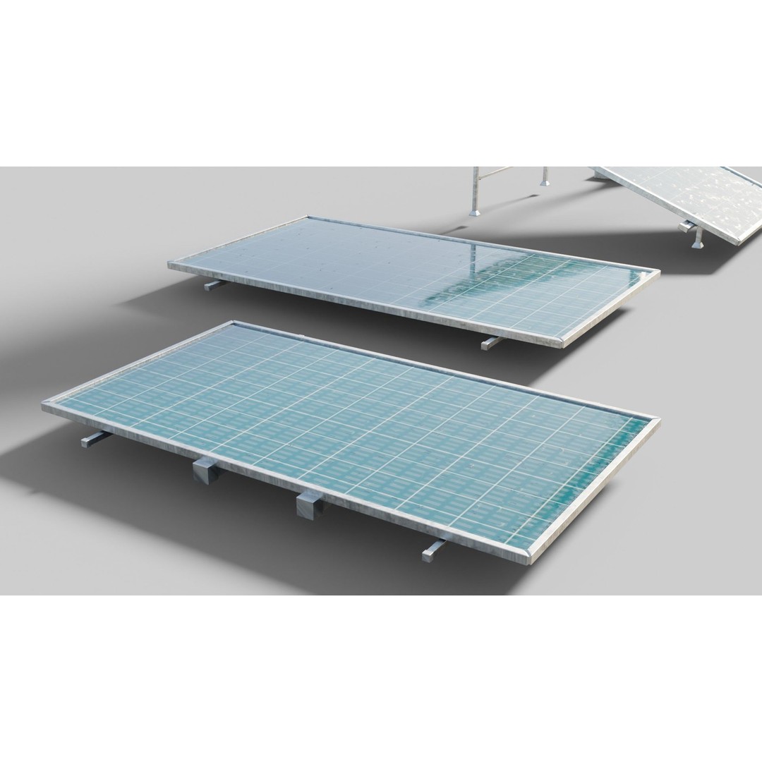 Solar Panels 3D Model – Low Poly PBR Textures for Archviz - View 6