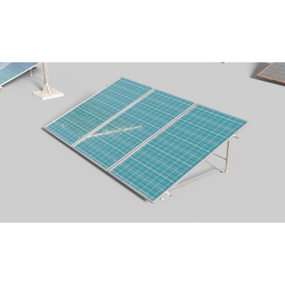 Solar Panels 3D Model – Low Poly PBR Textures for Archviz - View 9