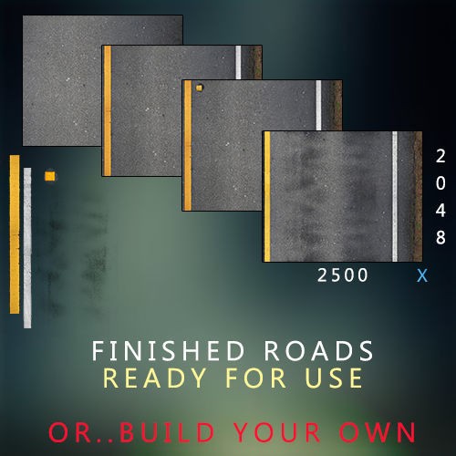 Road Textures Pack 3D Model – High-Quality Seamless Textures, JPG & PNG - View 3