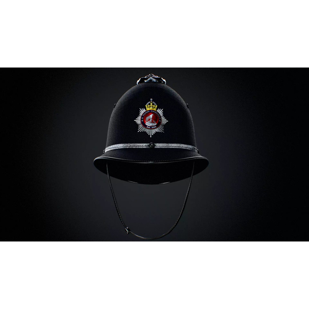 Custodian Police Helmet 3D Model – Low Poly Game-Ready Asset, FBX, OBJ, Blender - View 2