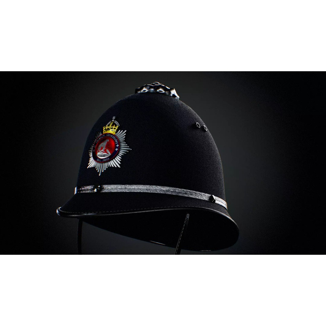 Custodian Police Helmet 3D Model – Low Poly Game-Ready Asset, FBX, OBJ, Blender - View 3