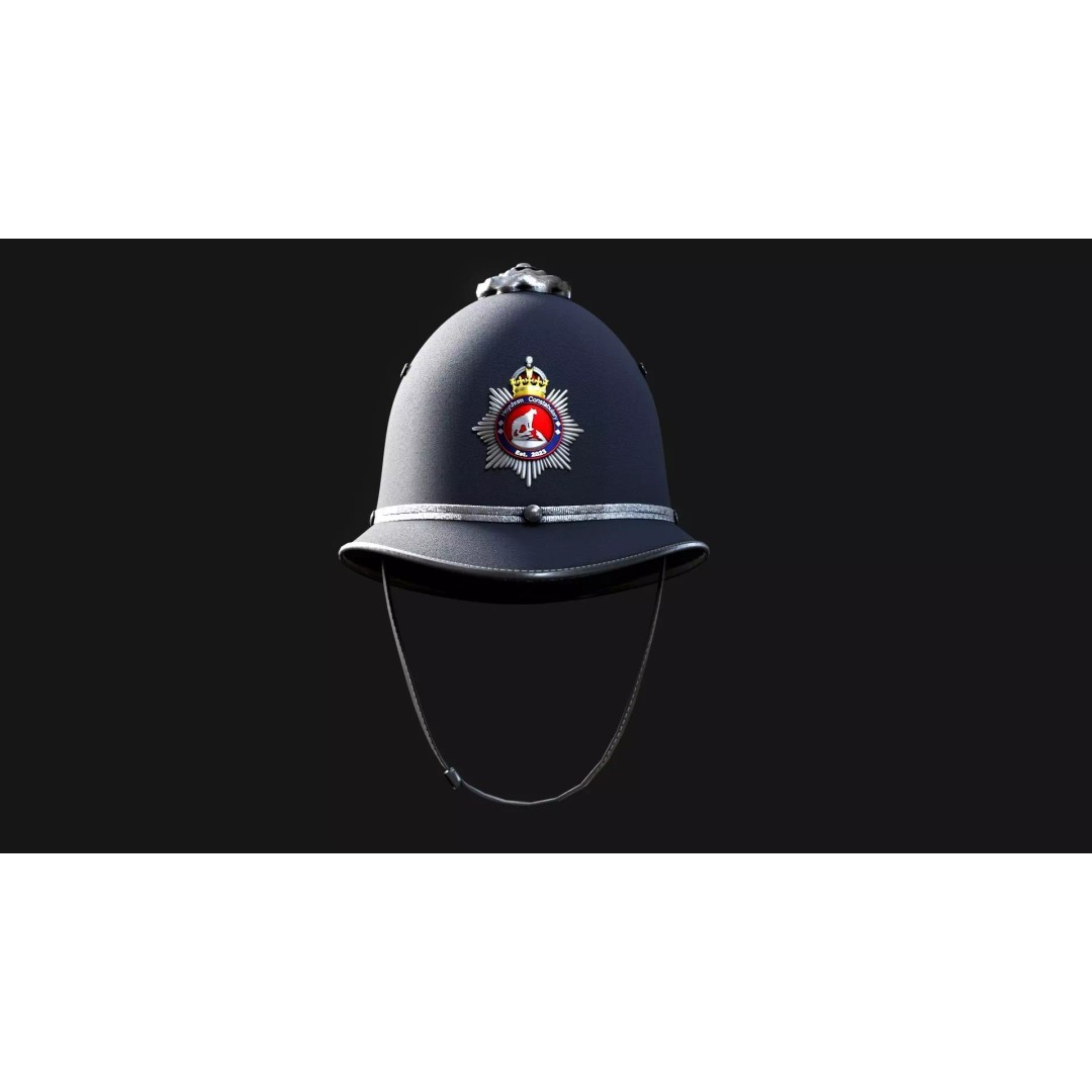 Custodian Police Helmet 3D Model – Low Poly Game-Ready Asset, FBX, OBJ, Blender - View 6