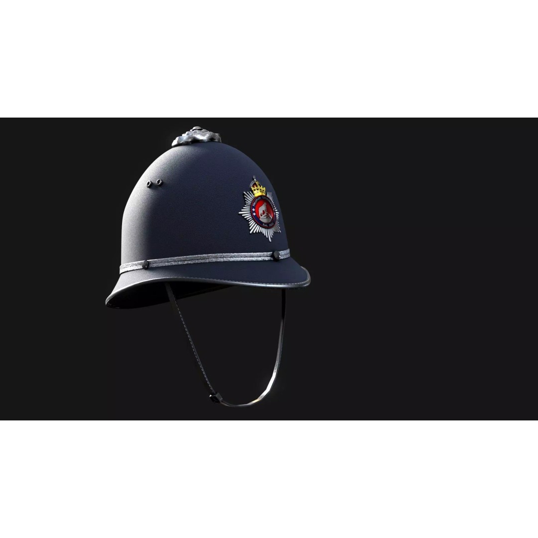 Custodian Police Helmet 3D Model – Low Poly Game-Ready Asset, FBX, OBJ, Blender - View 7