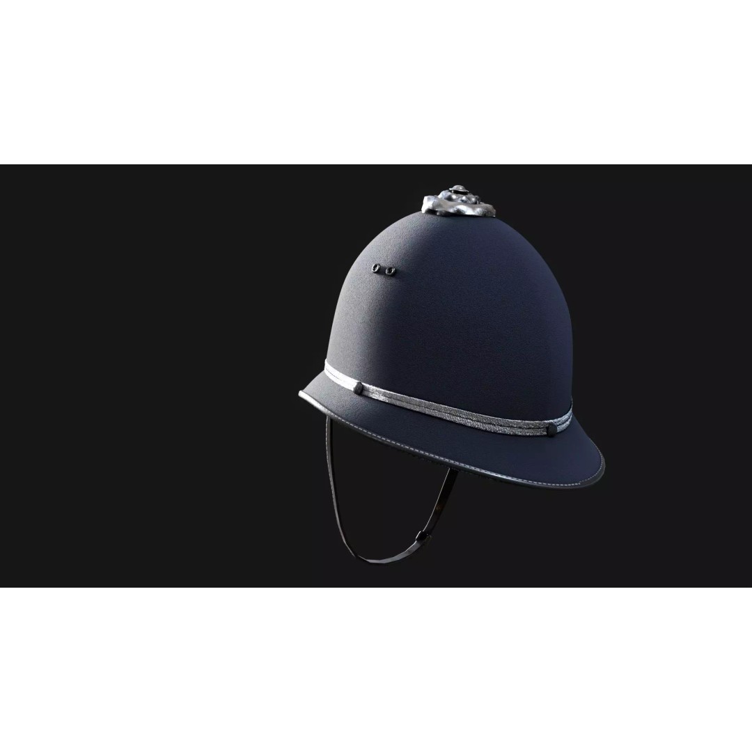 Custodian Police Helmet 3D Model – Low Poly Game-Ready Asset, FBX, OBJ, Blender - View 9