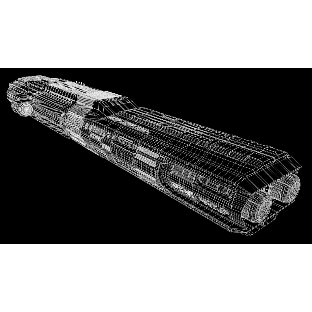 Star Cruiser 3D Model – Highly Detailed Sci-Fi Spaceship, PBR