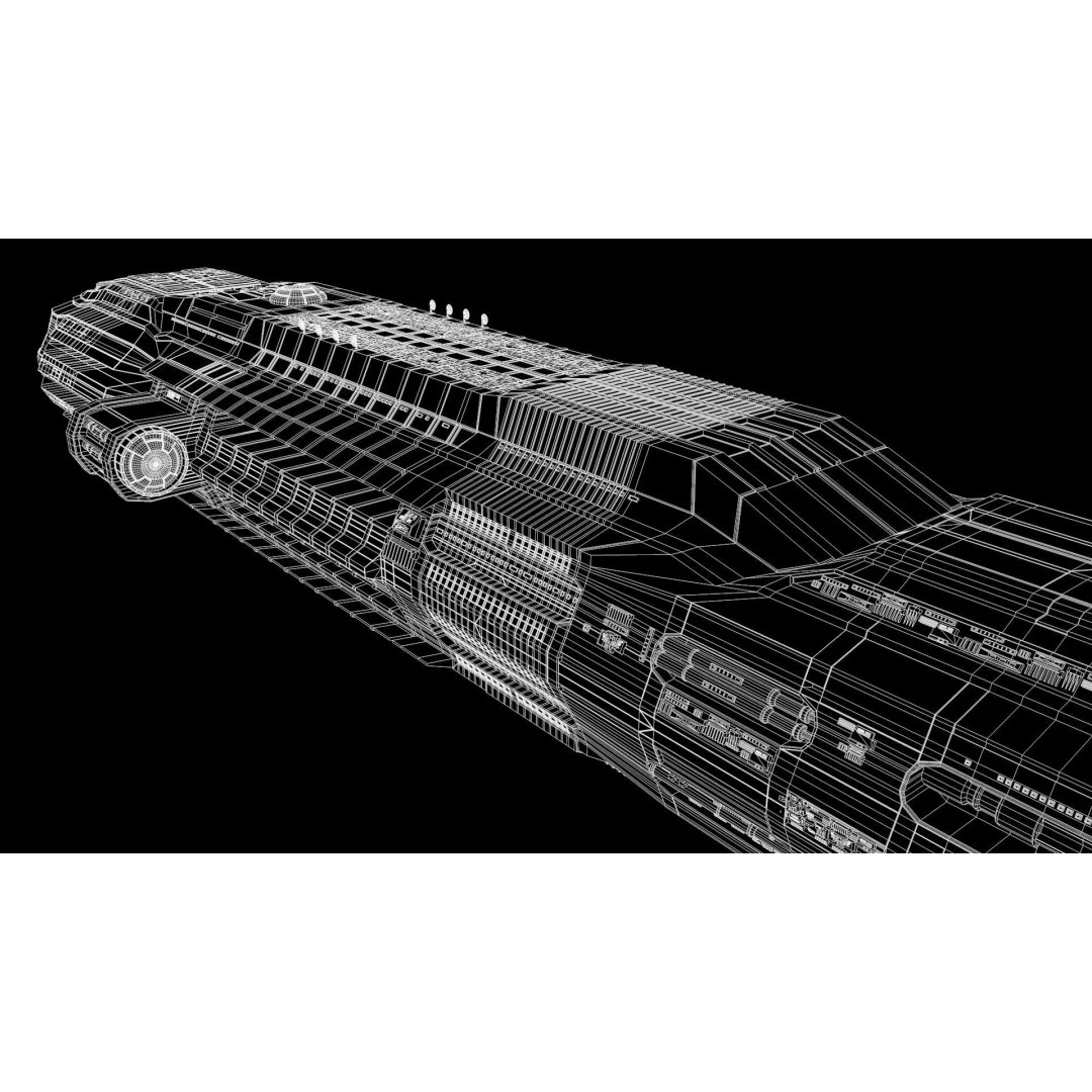 Star Cruiser 3D Model – Highly Detailed Sci-Fi Spaceship, PBR - View 14