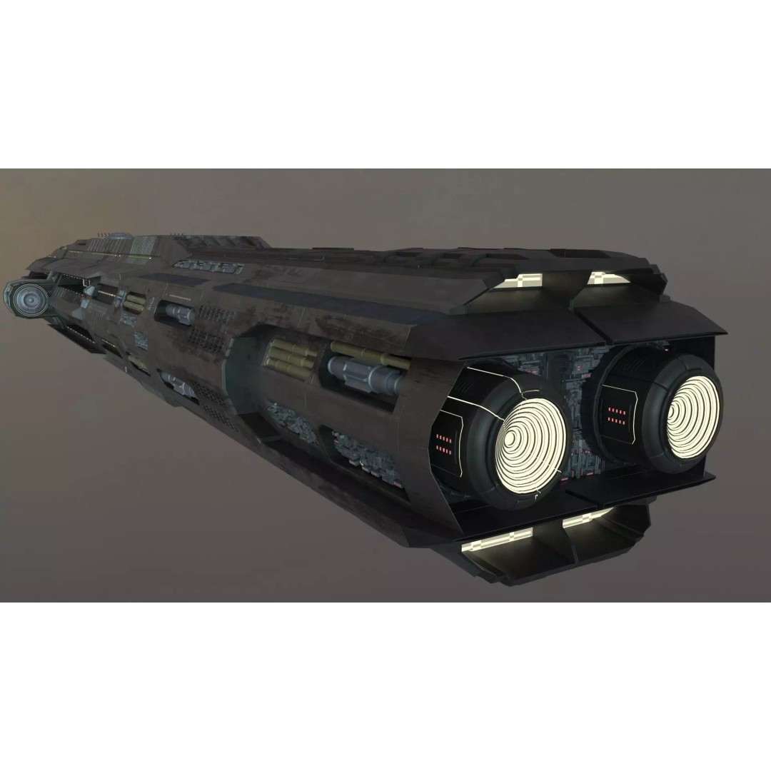 Star Cruiser 3D Model – Highly Detailed Sci-Fi Spaceship, PBR - View 17