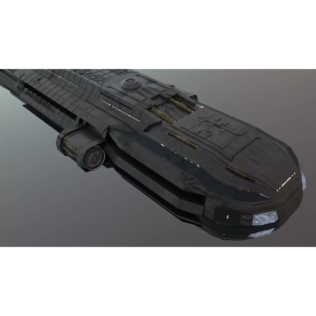 Star Cruiser 3D Model – Highly Detailed Sci-Fi Spaceship, PBR - View 6