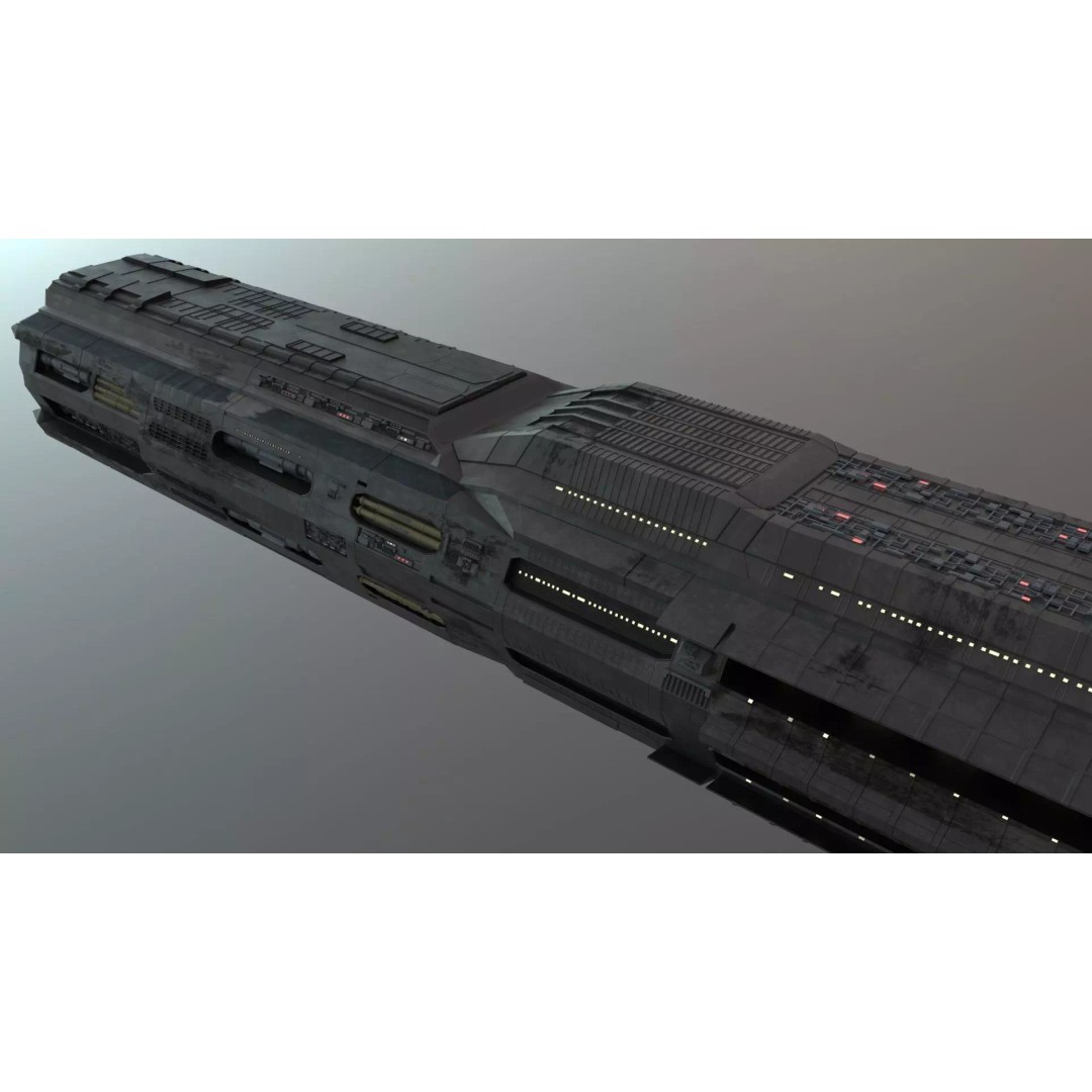 Star Cruiser 3D Model – Highly Detailed Sci-Fi Spaceship, PBR - View 8