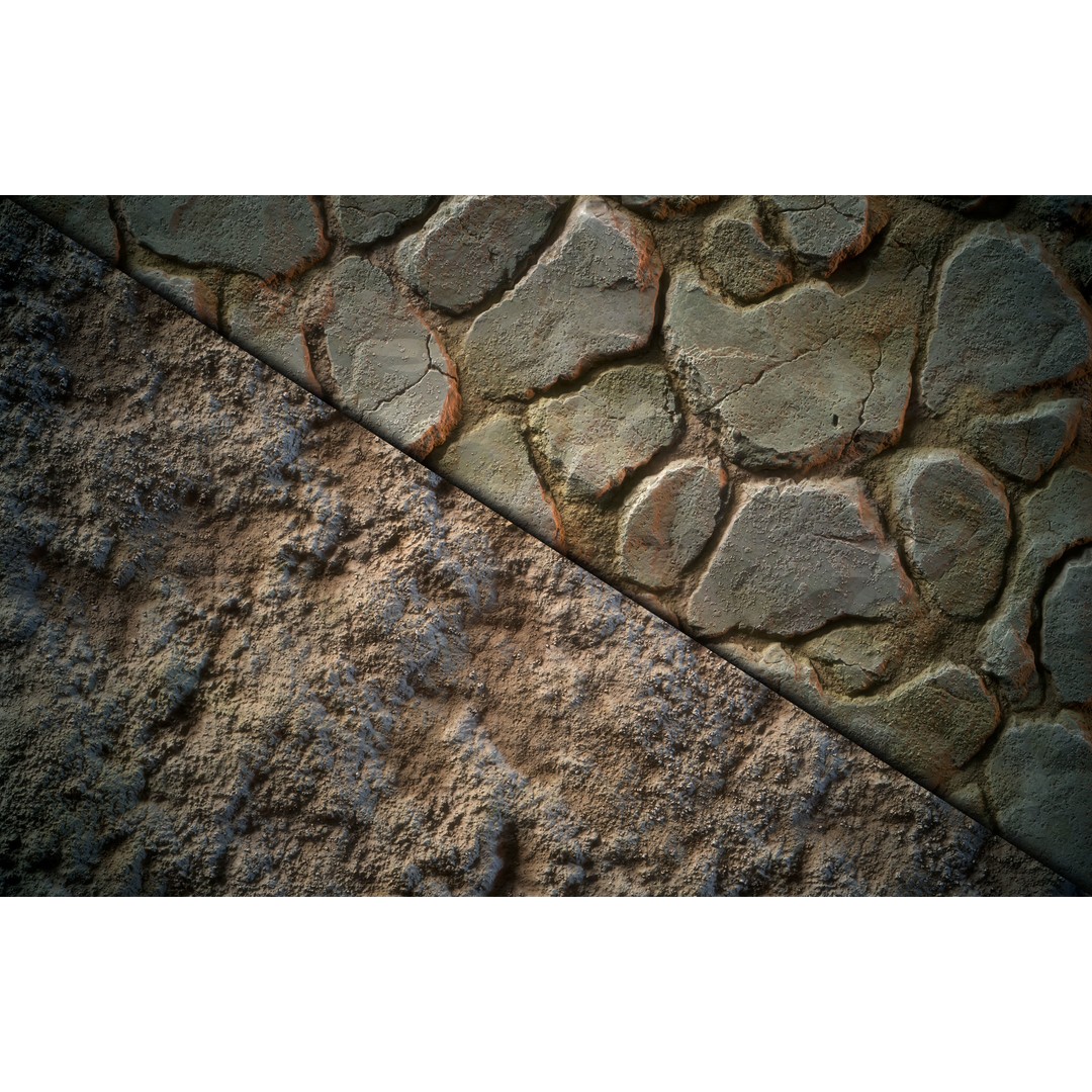 Stone Floor 3D Model – Stylized Natural Texture, SBS & SBsar - View 14