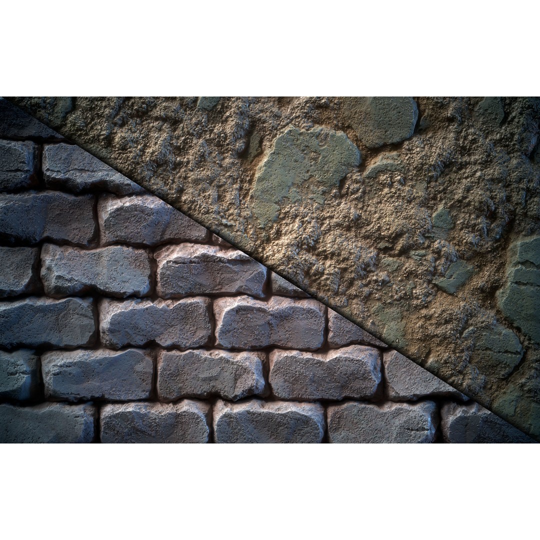 Stone Floor 3D Model – Stylized Natural Texture, SBS & SBsar - View 4