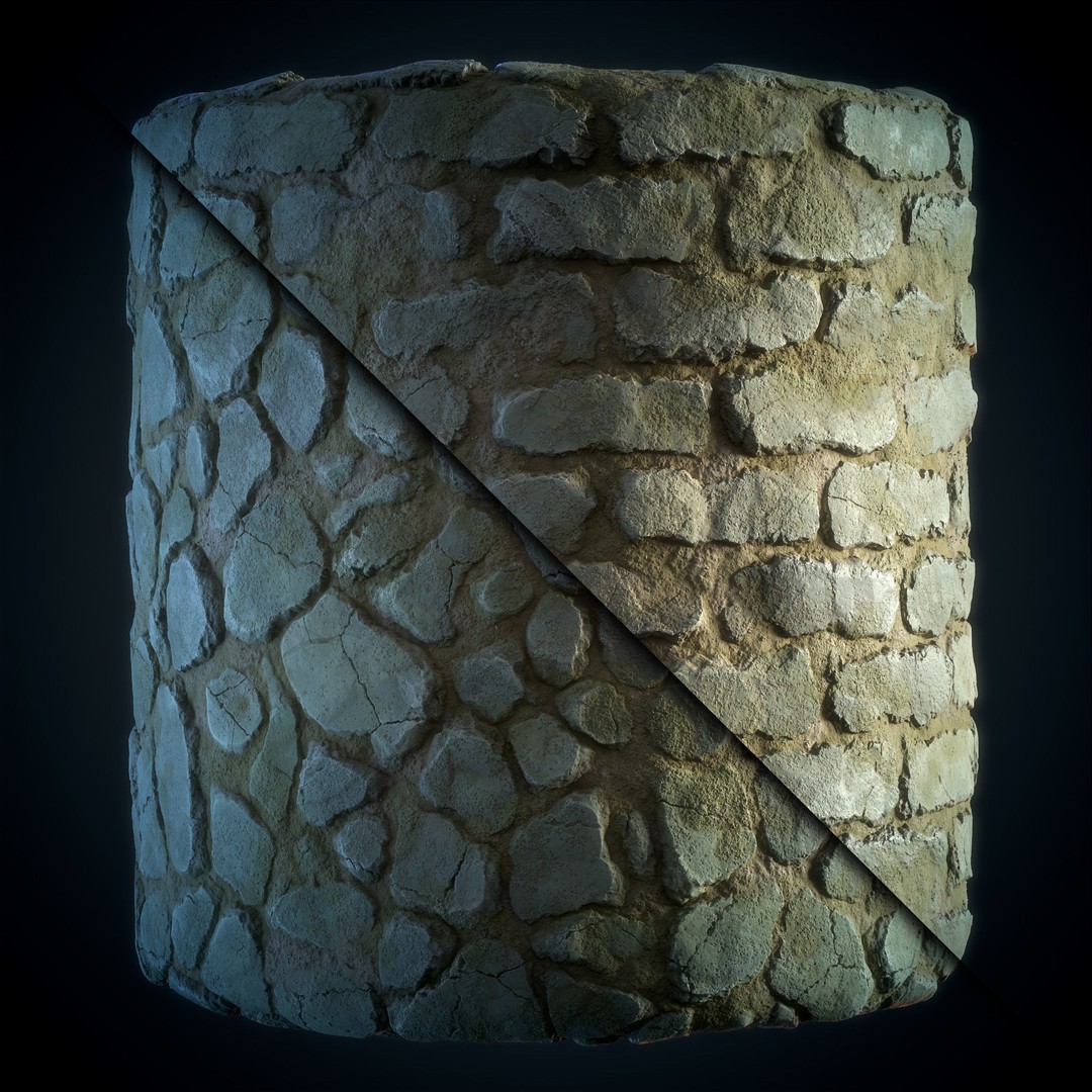 Stone Floor 3D Model – Stylized Natural Texture, SBS & SBsar - View 5