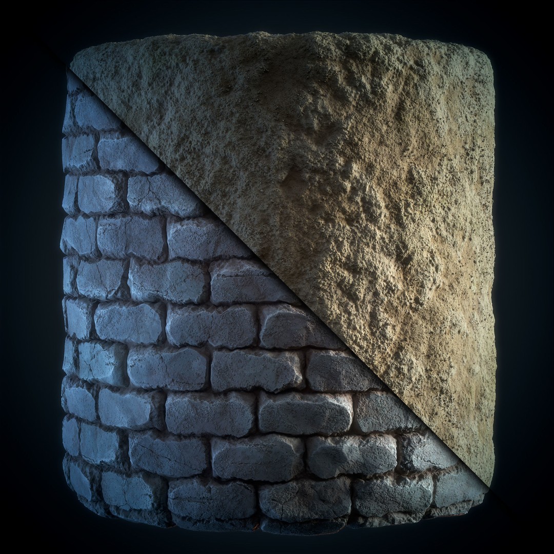 Stone Floor 3D Model – Stylized Natural Texture, SBS & SBsar - View 6