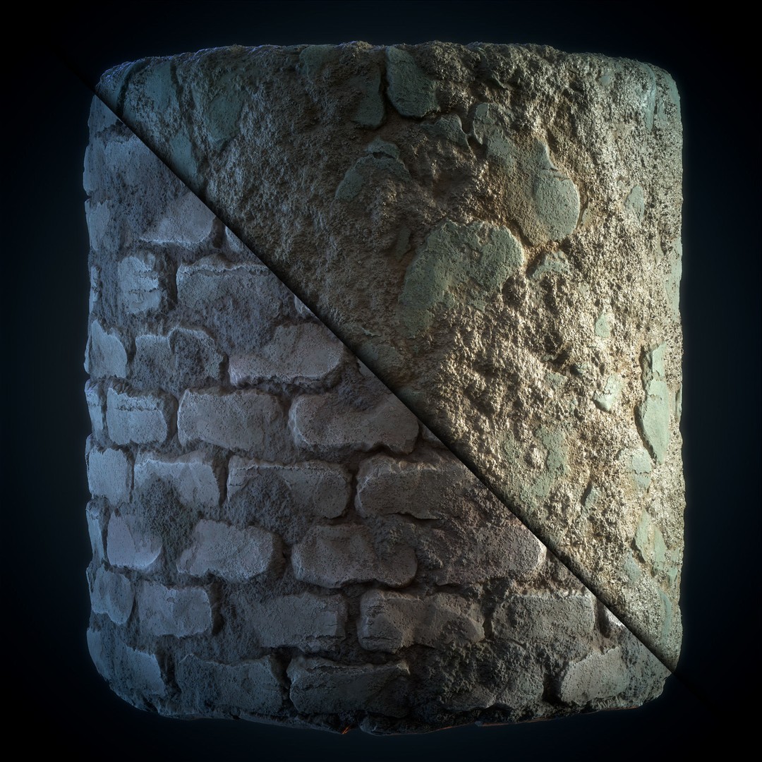 Stone Floor 3D Model – Stylized Natural Texture, SBS & SBsar - View 7