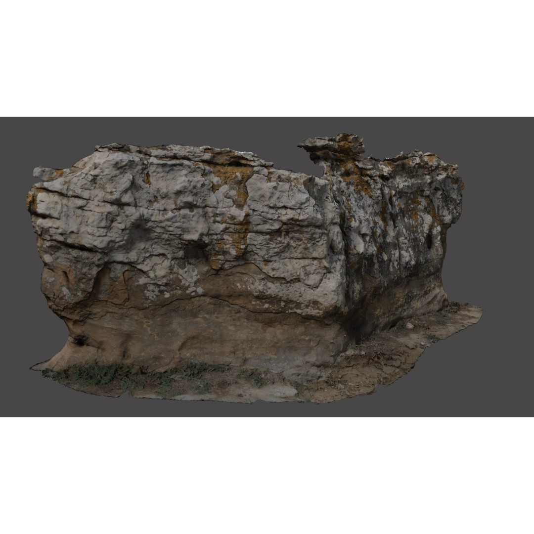 Rock Surface 3D Model – High-Res Textured Polygon Mesh, OBJ - View 2