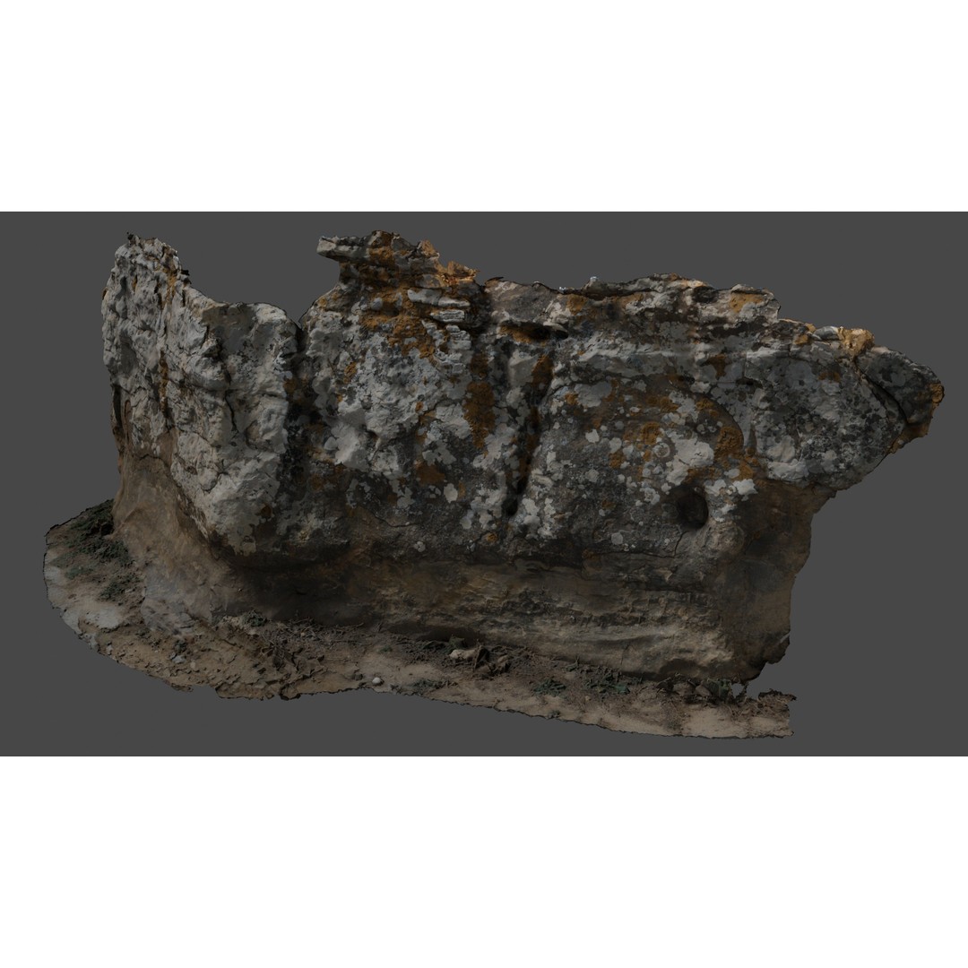 Rock Surface 3D Model – High-Res Textured Polygon Mesh, OBJ - View 3