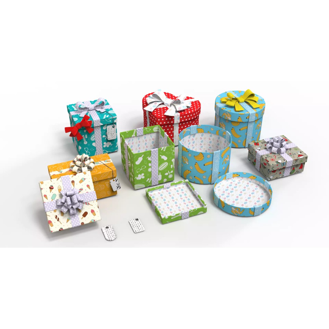 Gift Boxes 3D Model – High-Quality Polygonal Textures, FBX & OBJ Formats - View 2