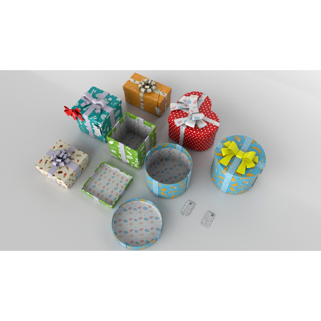 Gift Boxes 3D Model – High-Quality Polygonal Textures, FBX & OBJ Formats - View 5