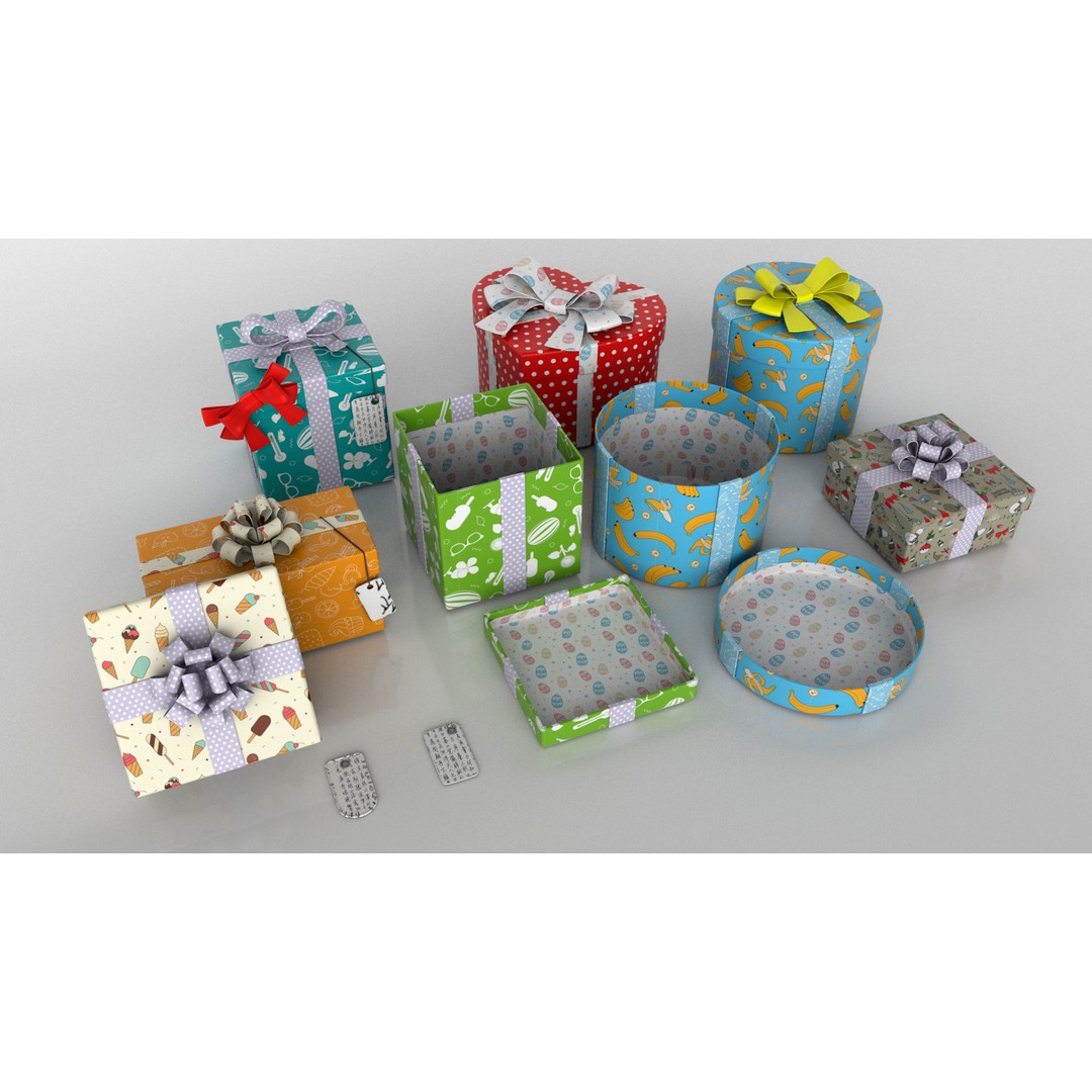Gift Boxes 3D Model – High-Quality Polygonal Textures, FBX & OBJ Formats - View 6