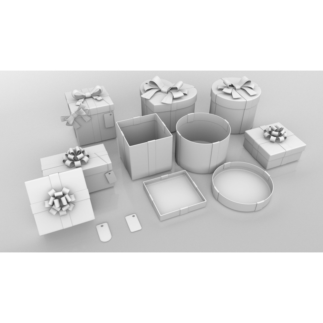 Gift Boxes 3D Model – High-Quality Polygonal Textures, FBX & OBJ Formats - View 7