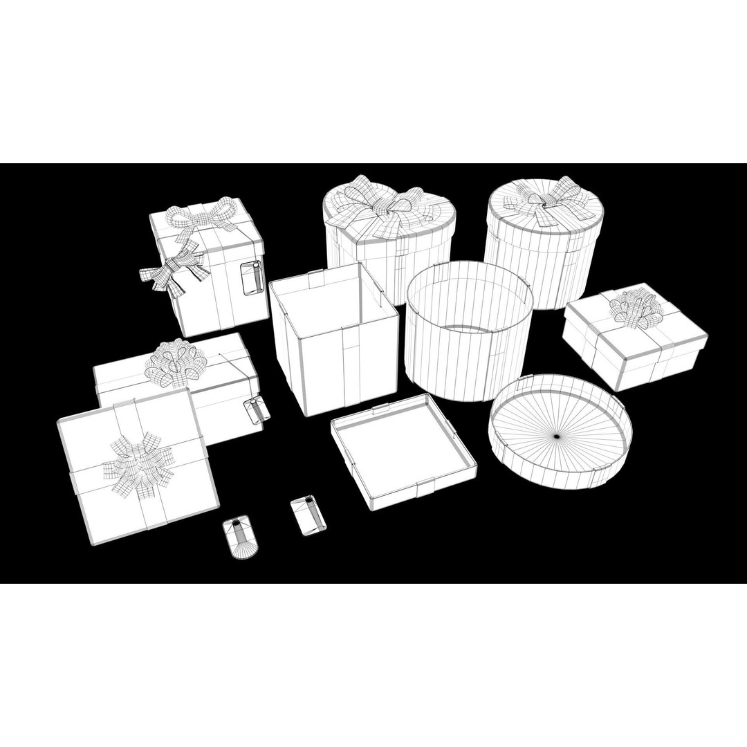 Gift Boxes 3D Model – High-Quality Polygonal Textures, FBX & OBJ Formats - View 8