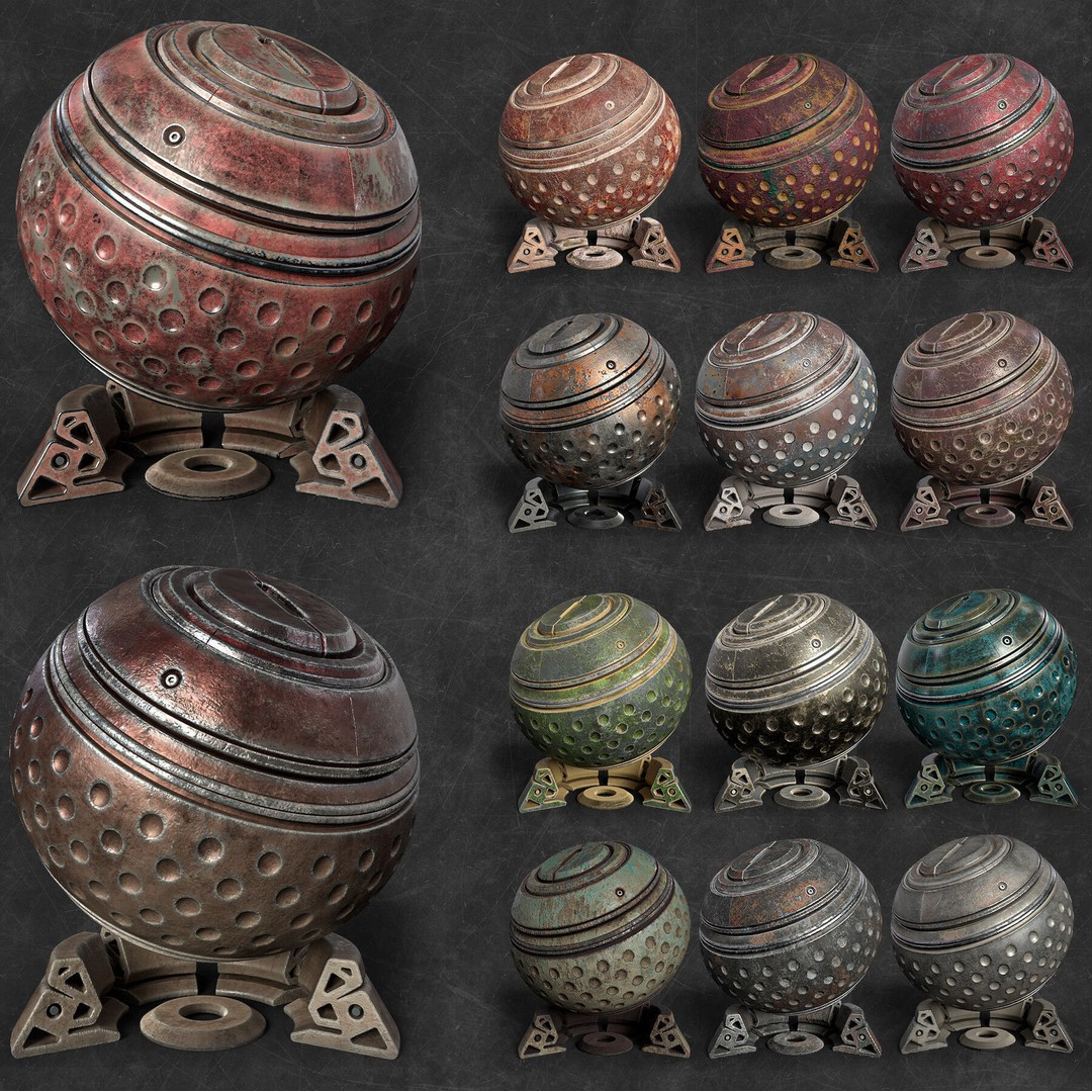 Metal Smart Material 3D Model – 35 High-Quality Textures, SPSM - View 7