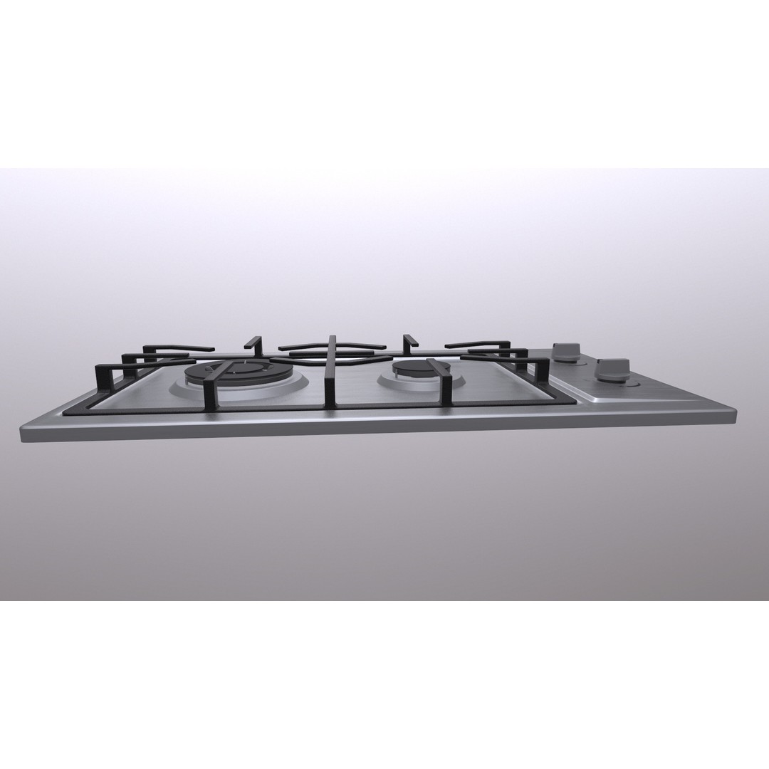Realistic Cooktop 3D Model – Low Poly PBR Kitchen Stove, FBX/OBJ