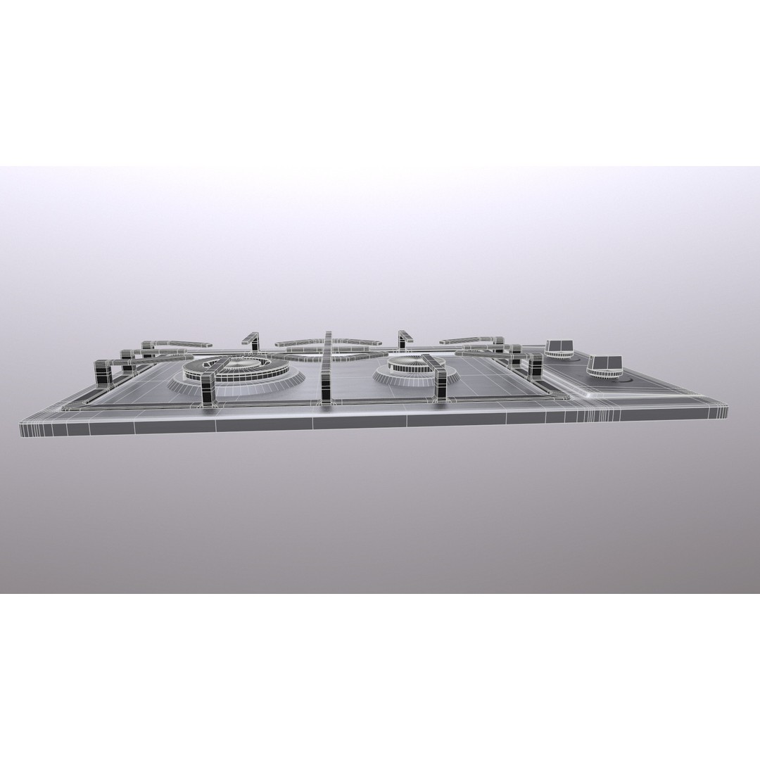 Realistic Cooktop 3D Model – Low Poly PBR Kitchen Stove, FBX/OBJ - View 9