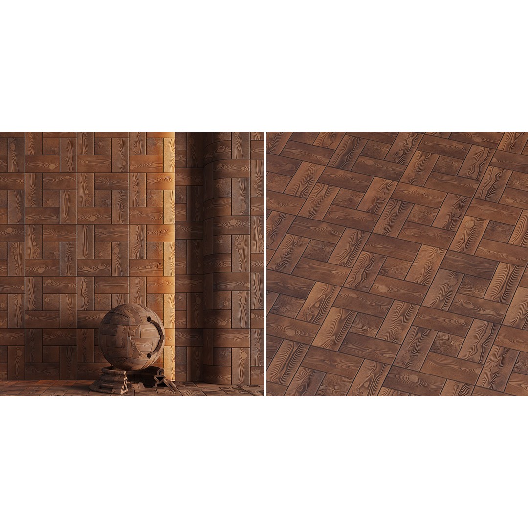 Wood Deck Tiles 3D Model – PBR Seamless Texture, FBX - View 7