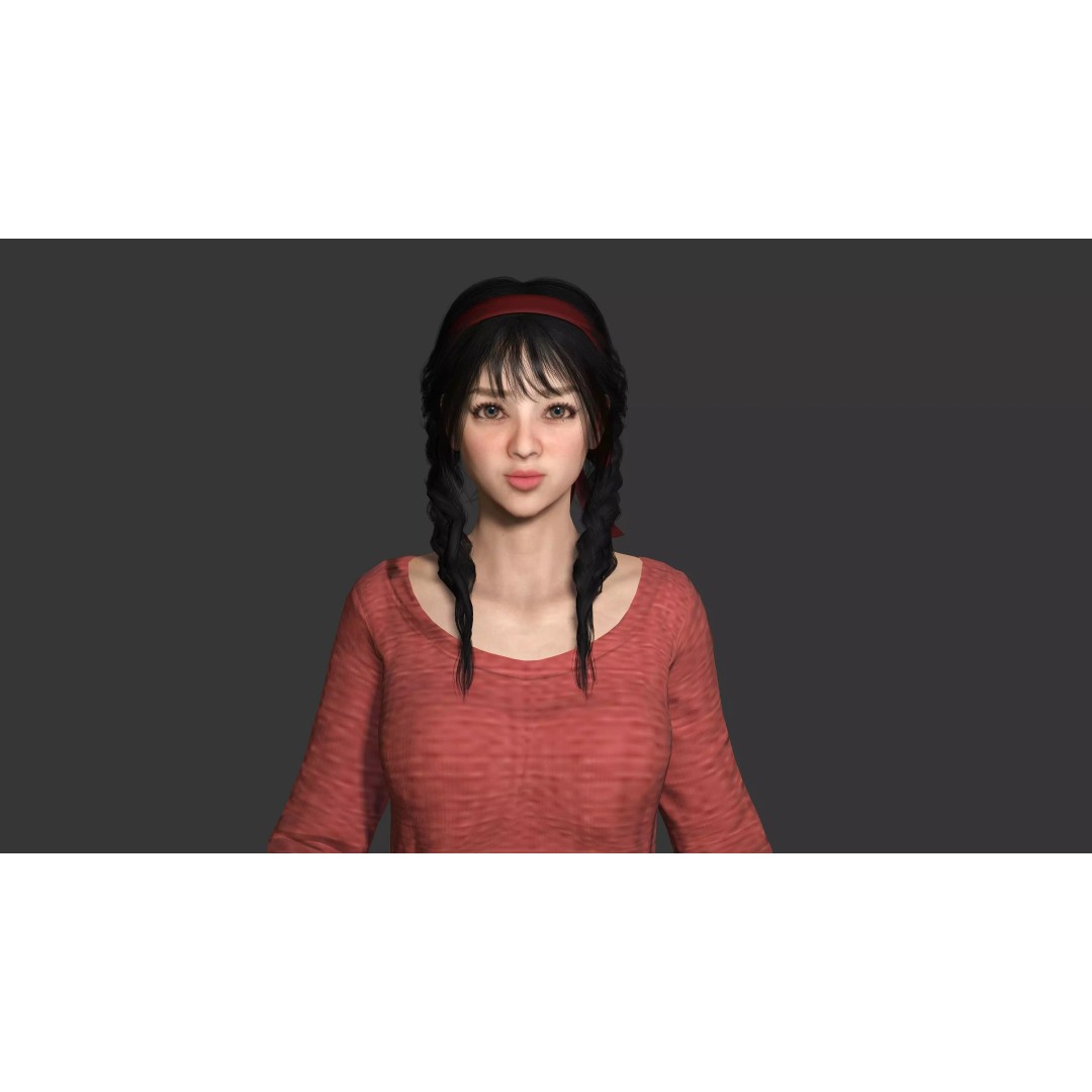 Realistic Female NPC 3D Model – Rigged Low-Poly Character for Games - View 12