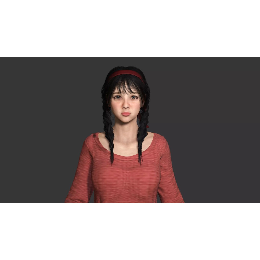 Realistic Female NPC 3D Model – Rigged Low-Poly Character for Games - View 15