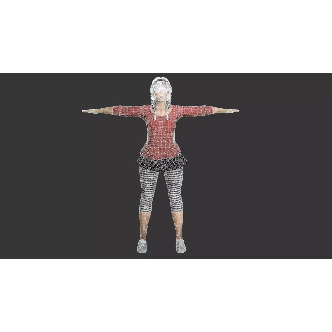 Realistic Female NPC 3D Model – Rigged Low-Poly Character for Games - View 18