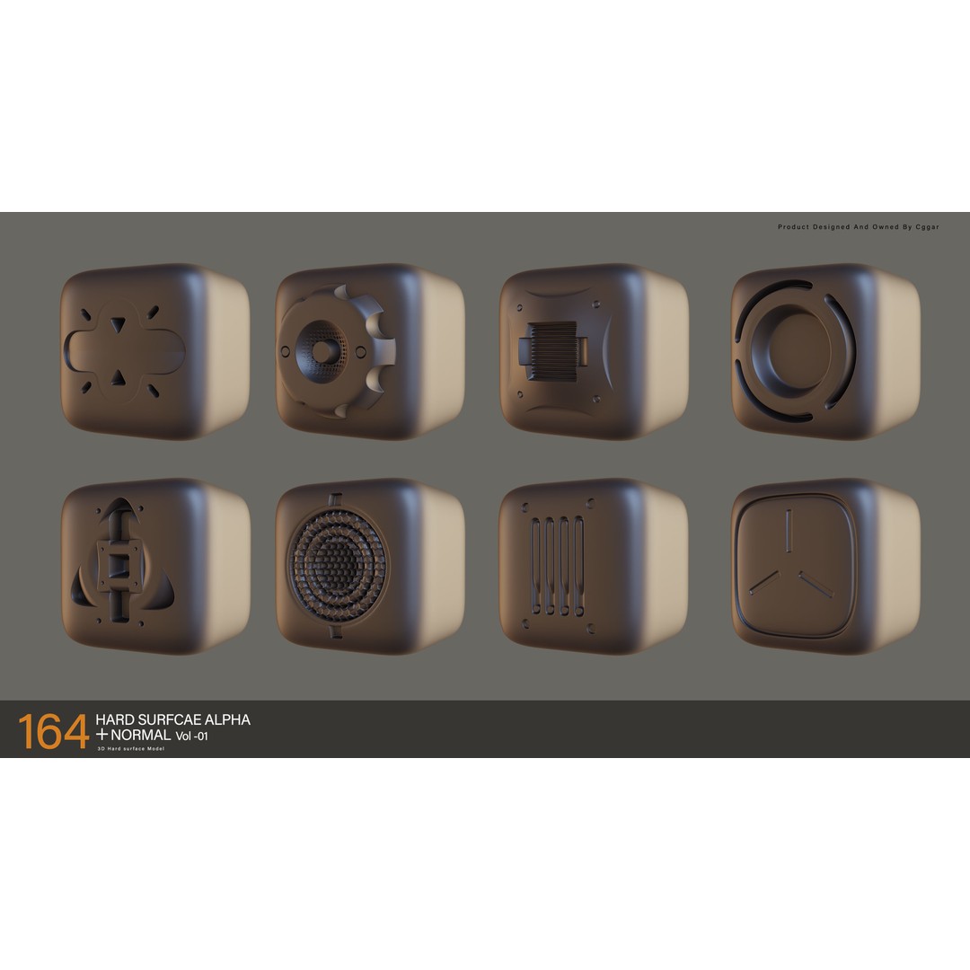 Hard-Surface Alphas 3D Model – High-Quality Texture Set, PNG/TIFF/PSD